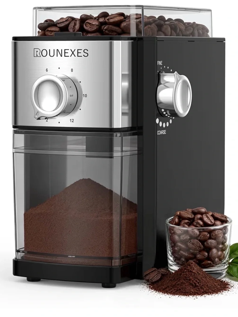 Electric Coffee Grinder - Black and Silver
